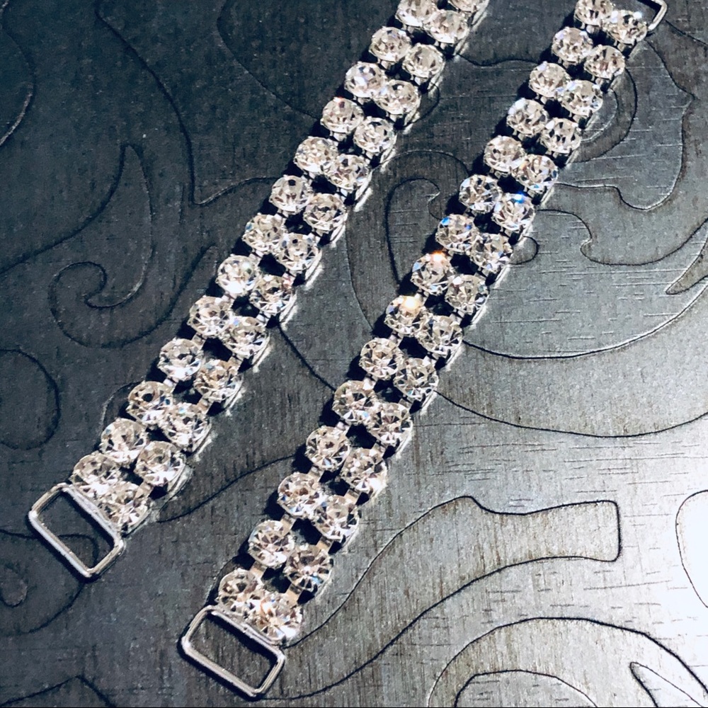 2x Rhinestone bikini connectors 5.25”